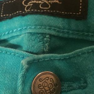 Size 7 kiss me skinny Jessica Simpson green jeans